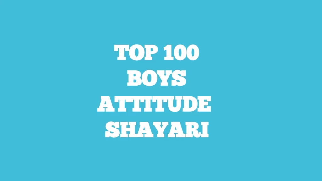 boys attitude shayari
