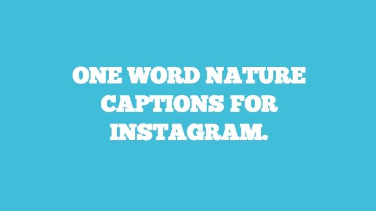 One word nature captions for instagram.