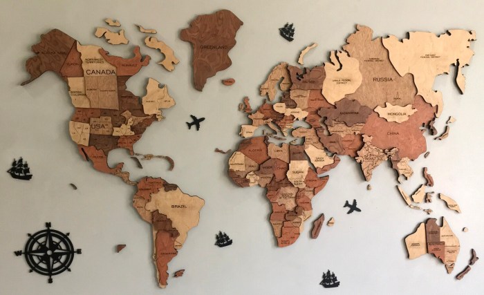 Wooden World Map Wall Decor A Comprehensive Guide