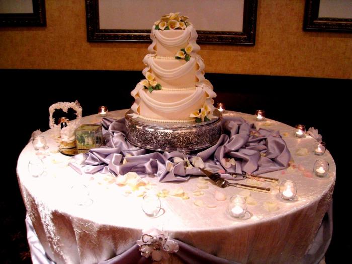 Wedding cake table decor