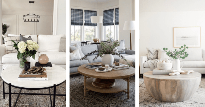 Decor ideas for round coffee table