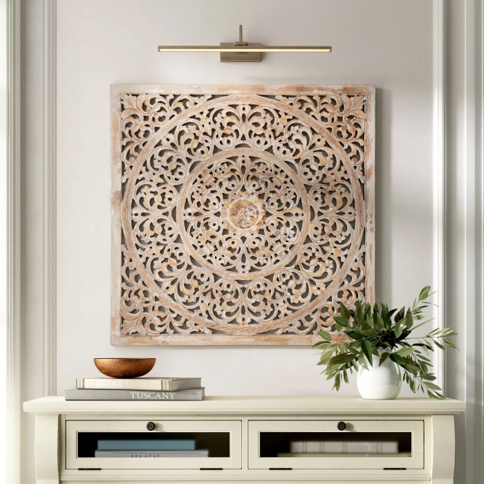 Wood and mirror wall decor