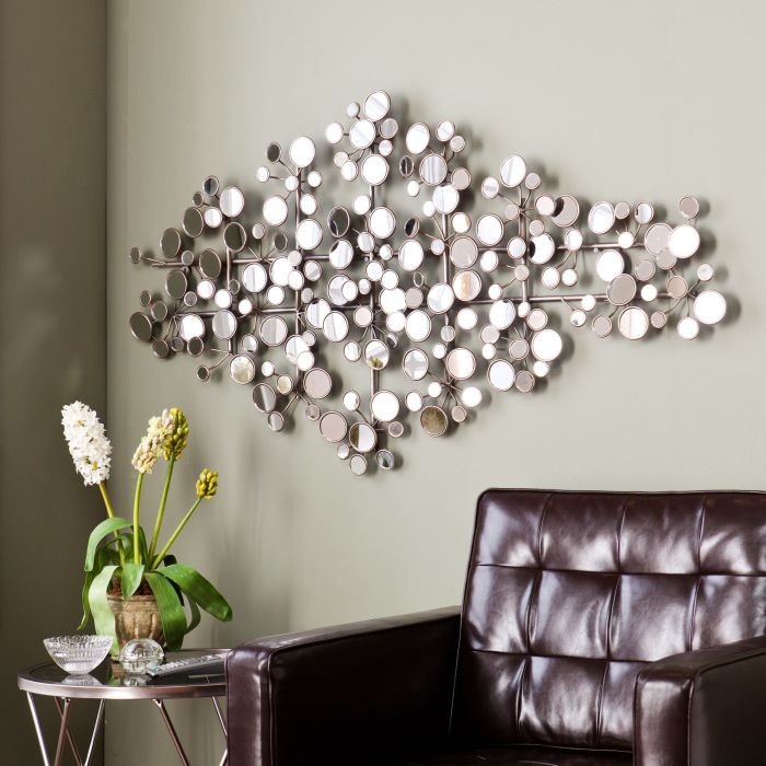 Metal and mirror wall decor