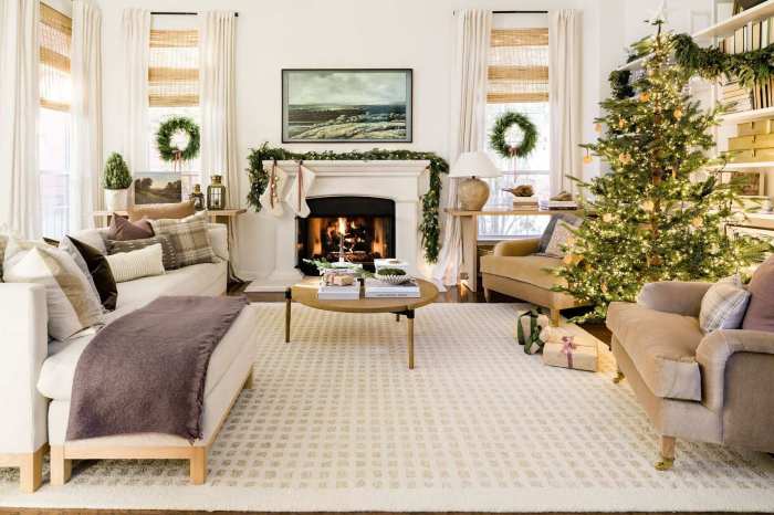 Living room table christmas decor