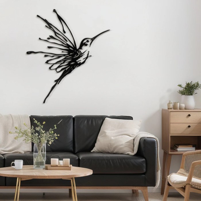 Metal bird wall decor