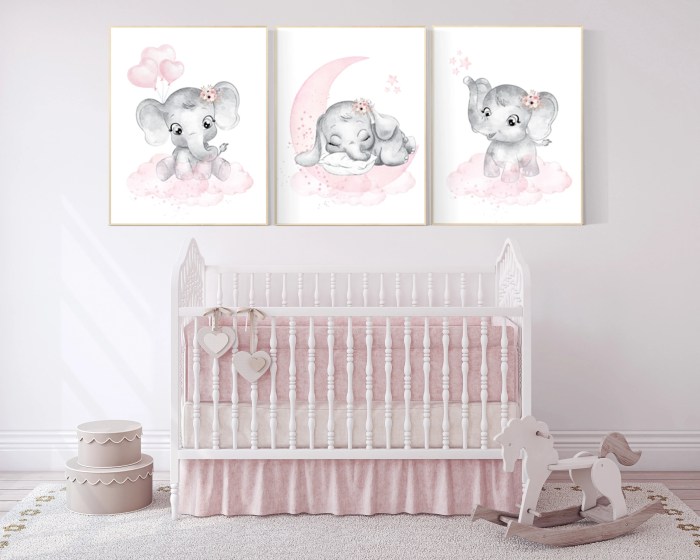 Elephant nursery wall decor