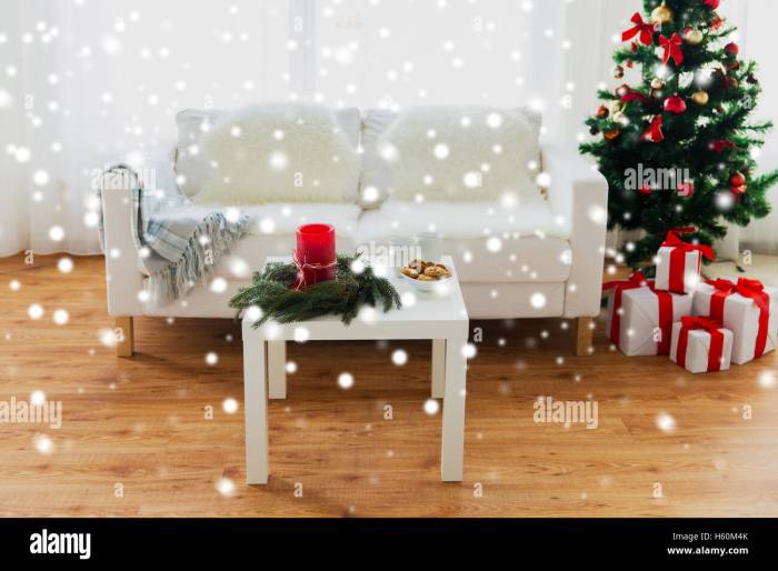 Christmas decor sofa table