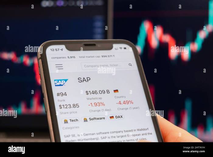 Stock price of sap